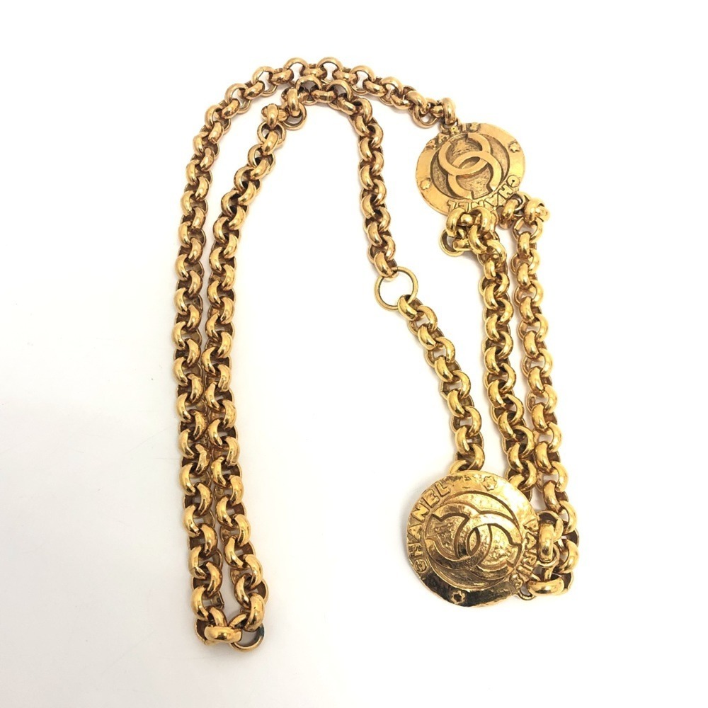 CHANEL Coco Mark Chain Belt Accessory Metal Women's Gold - Picture 2 of 7
